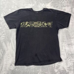 Zuni Sportswear Shirt Mens M Black Aloha Hawaii Floral Short Sleeve Crewneck Tee